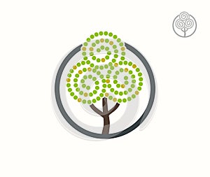 Fruit tree isolated vector logo. Apple garden logotype concept. EPS10