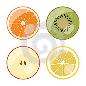 Fruit - vector web icons (buttons)