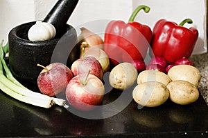 Fruit & Veg On Kitchen Side