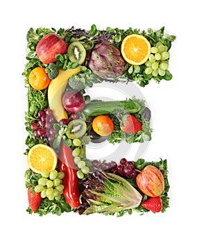 Fruit and vegetable alphabet photo