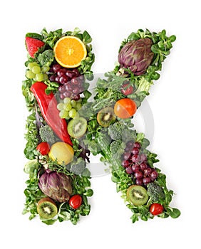 Fruit and vegetable alphabet