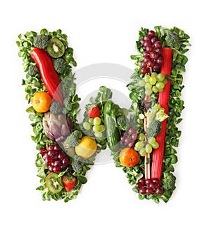 Fruit and vegetable alphabet