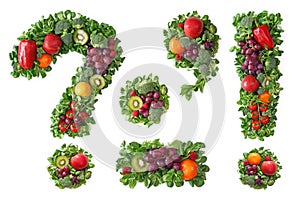 Fruit and vegetable alphabet