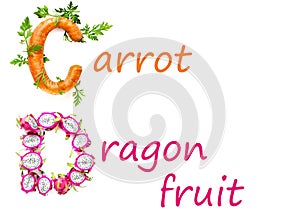 Fruit and Vegetable Alphabet Letters \