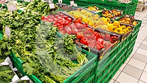 Fruit and vegetable department in a shopping center