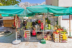 Fruit and vegetable market in Omis, Croatia, Adriatic Sea, Dalmatia