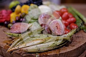 Fruit and vegetable platter, photographed at Babylonstoren Wine Estate, Franschhoek, South Africa