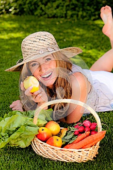 Fruit and vegetables in the basket