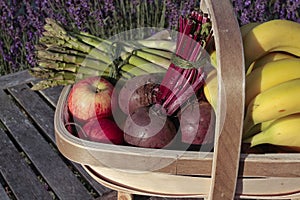 Fruit and vegetables in basket