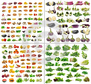 Fruit and Vegetables collection isolated
