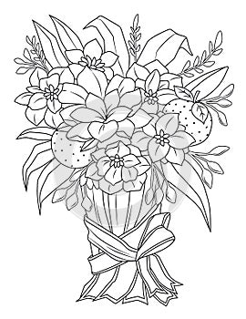 Fruit And Vegetables Coloring Page For Adult