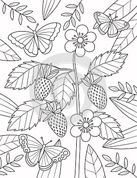 Fruit And Vegetables Coloring Page For Adult