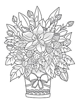 Fruit And Vegetables Coloring Page For Adult