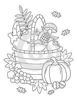 Fruit And Vegetables Coloring Page For Adult