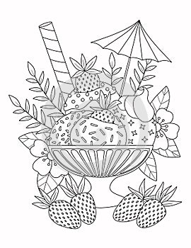 Fruit And Vegetables Coloring Page For Adult