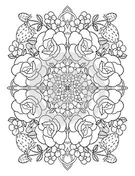 Fruit And Vegetables Coloring Page For Adult