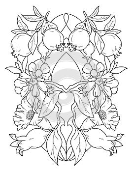 Fruit And Vegetables Coloring Page For Adult