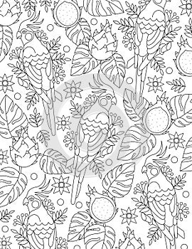 Fruit And Vegetables Coloring Page For Adult