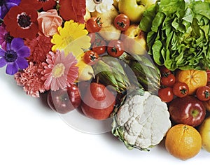 Fruit, vegetables and flowers