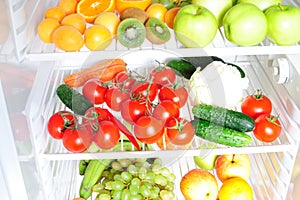 A verduras en refrigerador 