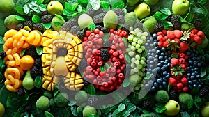 fruit and vegetables the fruity theme with naturalistic.