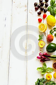 Fruit, vegetables and greens