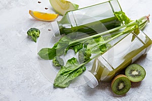 Fruit and vegetables juice in bottle