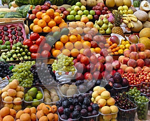 Fruit and vegetables on a market