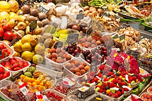 Fruit and vegetables at market stall