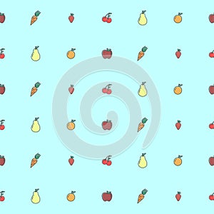 Fruit, Vegetables Seamless Pattern