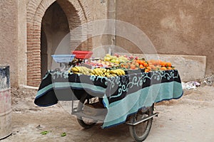 Fruit vendor cart in Marrakesh