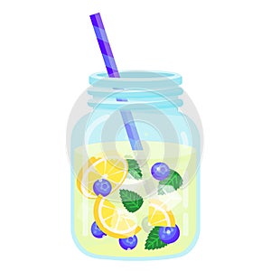 Fruit water icon, natural freshness and refreshment