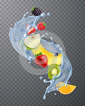 Fruit Water Splash Transparent photo