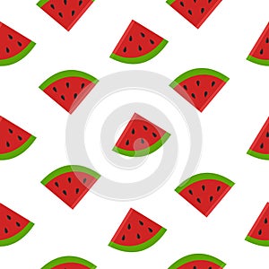 Fruit watermelon vector pattern on white background