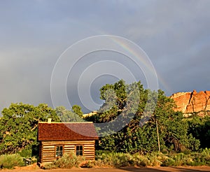 Fruita Schoolhouse with Rainbow Capitol Reef National Park