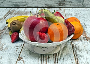 Fruiterer with fruits photo