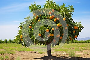 a fruitless citrus tree in an orchard