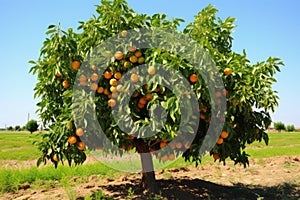 a fruitless citrus tree in an orchard