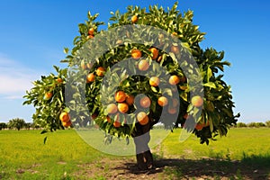 a fruitless citrus tree in an orchard