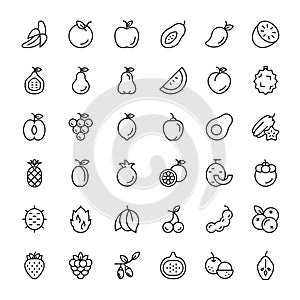 Fruits 36 outline icons