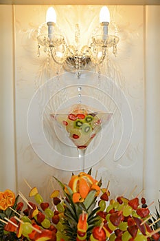 Fruits arrangements on table