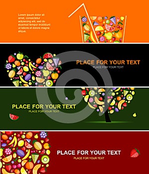 Fruits banners horizontal for your design