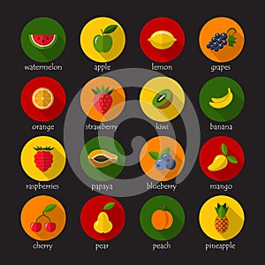 Fruits and berries icons