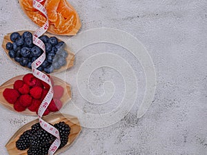 Fruits and berries on the table