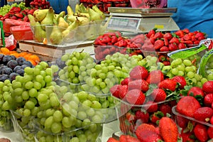 Fruits booth in Beer-Sheva farmers market.
