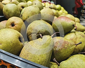 Fruits in boxes, sweet pear