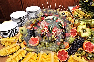 Fruits on a buffet table