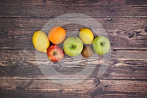 7 fruits in center of the table