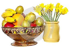 Fruits and Daffodil