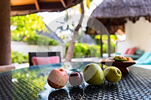 Fruits on the desk at Four Seasons Resort Maldives at Kuda Huraa photo
